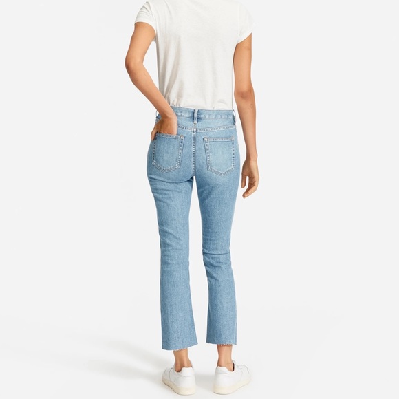 Everlane High Rise Kick Crop Jean Lightwash Blue size 26 - Picture 2 of 16